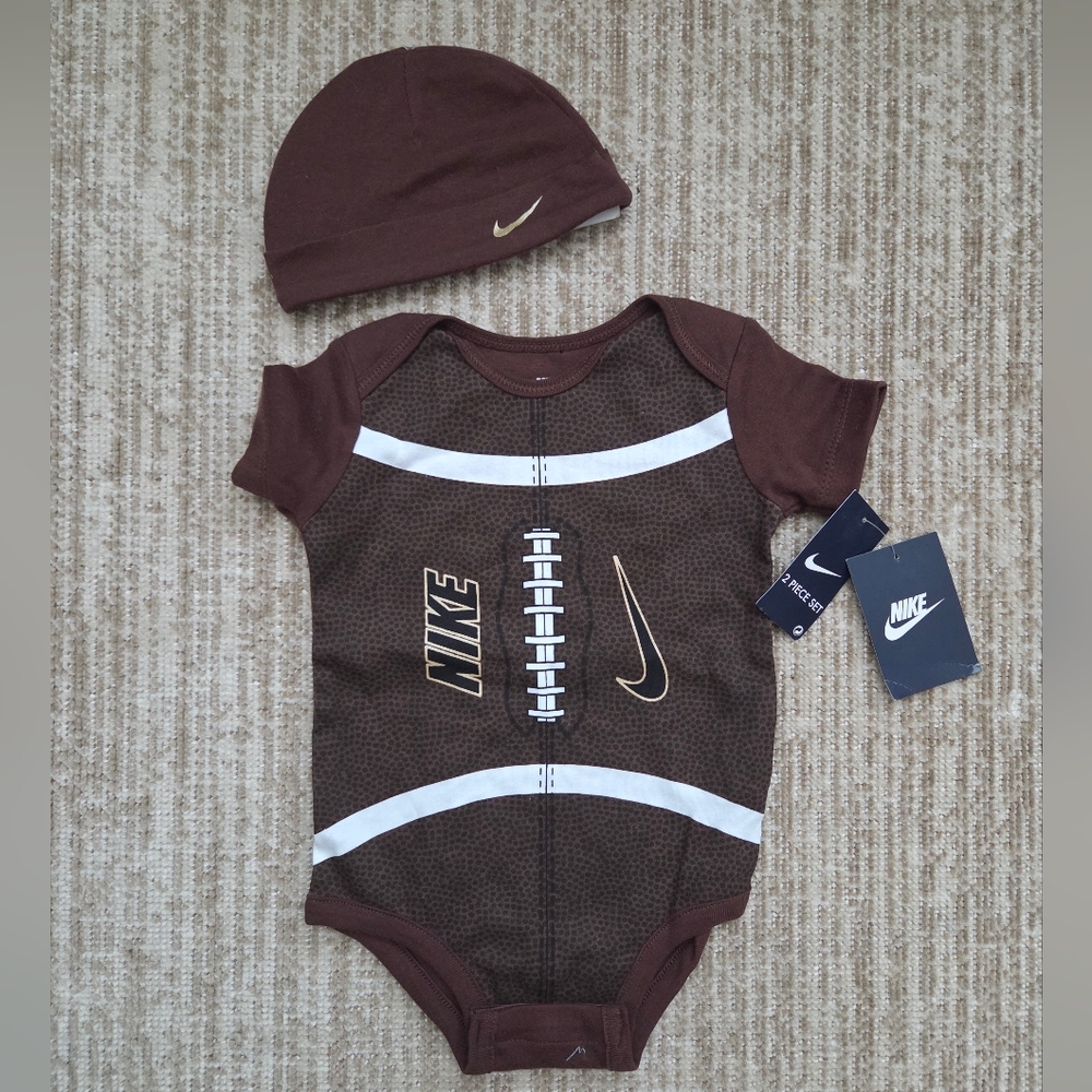 Nike Football Onesie & Hat Set